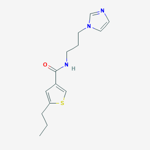 molecular formula C14H19N3OS B4433293 N-[3-(1H-imidazol-1-yl)propyl]-5-propyl-3-thiophenecarboxamide 