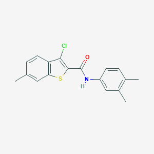 molecular formula C18H16ClNOS B443331 3-chloro-N-(3,4-dimethylphenyl)-6-methyl-1-benzothiophene-2-carboxamide 