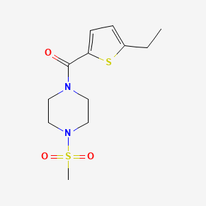 molecular formula C12H18N2O3S2 B4433322 1-[(5-ethyl-2-thienyl)carbonyl]-4-(methylsulfonyl)piperazine 