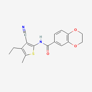 N-(3-cyano-4-ethyl-5-methyl-2-thienyl)-2,3-dihydro-1,4-benzodioxine-6-carboxamide