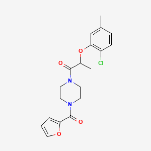 molecular formula C19H21ClN2O4 B4433331 1-[2-(2-chloro-5-methylphenoxy)propanoyl]-4-(2-furoyl)piperazine 