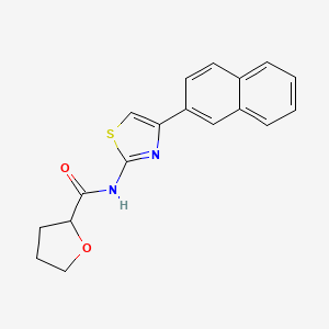 molecular formula C18H16N2O2S B4433337 N-[4-(2-naphthyl)-1,3-thiazol-2-yl]tetrahydro-2-furancarboxamide 