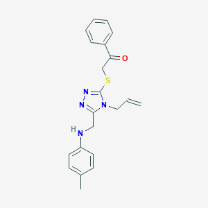 molecular formula C21H22N4OS B443335 2-{[4-allyl-5-(4-toluidinomethyl)-4H-1,2,4-triazol-3-yl]sulfanyl}-1-phenylethanone 