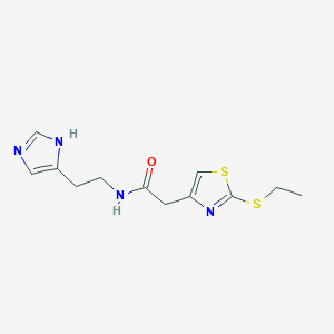 molecular formula C12H16N4OS2 B4433363 2-[2-(ethylthio)-1,3-thiazol-4-yl]-N-[2-(1H-imidazol-4-yl)ethyl]acetamide 