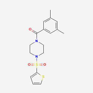 molecular formula C17H20N2O3S2 B4433395 1-(3,5-dimethylbenzoyl)-4-(2-thienylsulfonyl)piperazine 