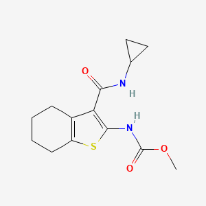 molecular formula C14H18N2O3S B4433409 methyl {3-[(cyclopropylamino)carbonyl]-4,5,6,7-tetrahydro-1-benzothien-2-yl}carbamate 