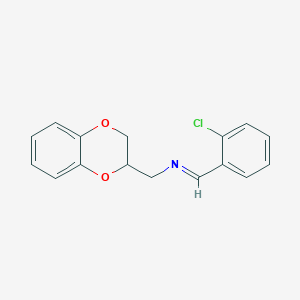 molecular formula C16H14ClNO2 B443342 N-(2-chlorobenzylidene)(2,3-dihydro-1,4-benzodioxin-2-yl)methanamine 