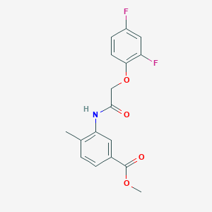 molecular formula C17H15F2NO4 B4433441 methyl 3-{[(2,4-difluorophenoxy)acetyl]amino}-4-methylbenzoate 