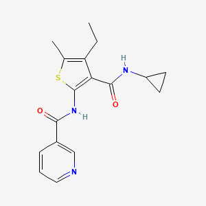 molecular formula C17H19N3O2S B4433450 N-{3-[(cyclopropylamino)carbonyl]-4-ethyl-5-methyl-2-thienyl}nicotinamide 