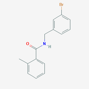 molecular formula C15H14BrNO B4433456 N-(3-bromobenzyl)-2-methylbenzamide 