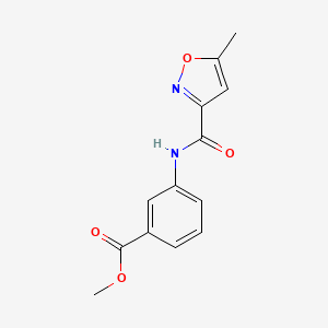molecular formula C13H12N2O4 B4433468 methyl 3-{[(5-methyl-3-isoxazolyl)carbonyl]amino}benzoate 