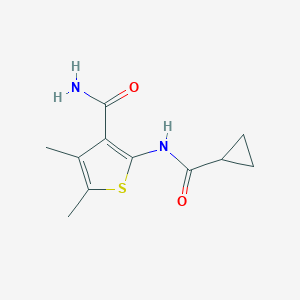 molecular formula C11H14N2O2S B443348 2-(Cyclopropanecarboxamido)-4,5-dimethylthiophene-3-carboxamide CAS No. 433690-99-4