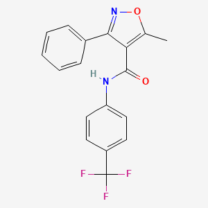 molecular formula C18H13F3N2O2 B4433498 5-methyl-3-phenyl-N-[4-(trifluoromethyl)phenyl]-4-isoxazolecarboxamide 