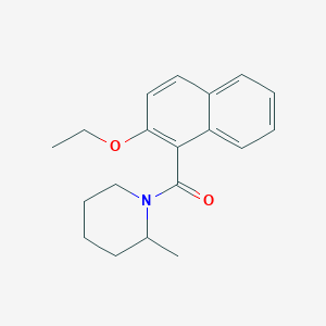 molecular formula C19H23NO2 B4433507 1-(2-ethoxy-1-naphthoyl)-2-methylpiperidine 