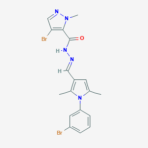 molecular formula C18H17Br2N5O B443356 4-bromo-N'-{[1-(3-bromophenyl)-2,5-dimethyl-1H-pyrrol-3-yl]methylene}-1-methyl-1H-pyrazole-5-carbohydrazide 