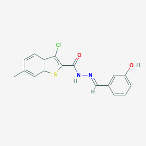 molecular formula C17H13ClN2O2S B443357 3-chloro-N'-(3-hydroxybenzylidene)-6-methyl-1-benzothiophene-2-carbohydrazide 