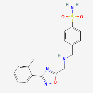 molecular formula C17H18N4O3S B4433595 4-[({[3-(2-methylphenyl)-1,2,4-oxadiazol-5-yl]methyl}amino)methyl]benzenesulfonamide 