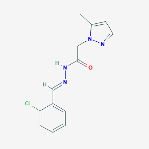 molecular formula C13H13ClN4O B443360 N'-(2-chlorobenzylidene)-2-(5-methyl-1H-pyrazol-1-yl)acetohydrazide 
