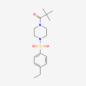 molecular formula C17H26N2O3S B4433606 1-(2,2-dimethylpropanoyl)-4-[(4-ethylphenyl)sulfonyl]piperazine 
