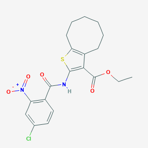 Ethyl 2-({4-chloro-2-nitrobenzoyl}amino)-4,5,6,7,8,9-hexahydrocycloocta[b]thiophene-3-carboxylate