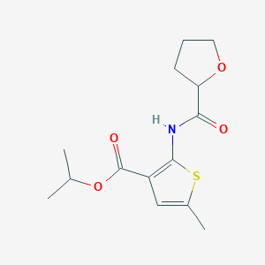 molecular formula C14H19NO4S B4433618 isopropyl 5-methyl-2-[(tetrahydro-2-furanylcarbonyl)amino]-3-thiophenecarboxylate 
