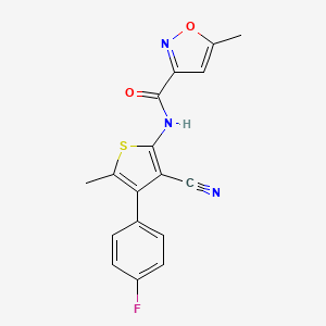 molecular formula C17H12FN3O2S B4433629 N-[3-cyano-4-(4-fluorophenyl)-5-methyl-2-thienyl]-5-methyl-3-isoxazolecarboxamide 