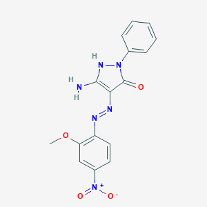 molecular formula C16H14N6O4 B443363 3-amino-1-phenyl-1H-pyrazole-4,5-dione 4-({4-nitro-2-methoxyphenyl}hydrazone) 