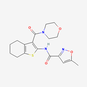 molecular formula C18H21N3O4S B4433632 5-methyl-N-[3-(4-morpholinylcarbonyl)-4,5,6,7-tetrahydro-1-benzothien-2-yl]-3-isoxazolecarboxamide 