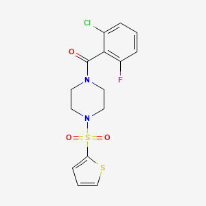 molecular formula C15H14ClFN2O3S2 B4433651 1-(2-chloro-6-fluorobenzoyl)-4-(2-thienylsulfonyl)piperazine 