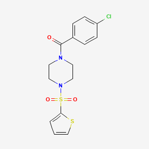 molecular formula C15H15ClN2O3S2 B4433680 1-(4-chlorobenzoyl)-4-(2-thienylsulfonyl)piperazine 