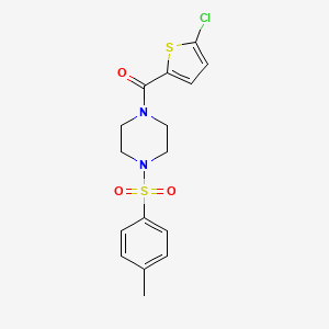 molecular formula C16H17ClN2O3S2 B4433699 1-[(5-chloro-2-thienyl)carbonyl]-4-[(4-methylphenyl)sulfonyl]piperazine 