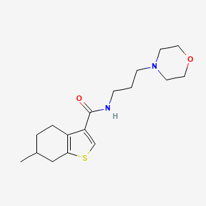 molecular formula C17H26N2O2S B4433704 6-methyl-N-[3-(4-morpholinyl)propyl]-4,5,6,7-tetrahydro-1-benzothiophene-3-carboxamide 