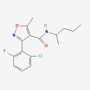 molecular formula C16H18ClFN2O2 B4433709 3-(2-chloro-6-fluorophenyl)-5-methyl-N-(1-methylbutyl)-4-isoxazolecarboxamide 