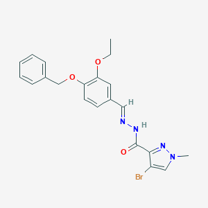 molecular formula C21H21BrN4O3 B443372 N'-[4-(benzyloxy)-3-ethoxybenzylidene]-4-bromo-1-methyl-1H-pyrazole-3-carbohydrazide 