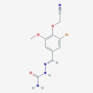 molecular formula C11H11BrN4O3 B443374 (2E)-2-[3-bromo-4-(cyanomethoxy)-5-methoxybenzylidene]hydrazinecarboxamide 