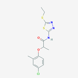 molecular formula C14H16ClN3O2S2 B443375 2-(4-chloro-2-methylphenoxy)-N-[5-(ethylsulfanyl)-1,3,4-thiadiazol-2-yl]propanamide 