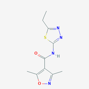 molecular formula C10H12N4O2S B4433763 N-(5-ethyl-1,3,4-thiadiazol-2-yl)-3,5-dimethyl-4-isoxazolecarboxamide 