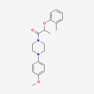 molecular formula C21H26N2O3 B4433767 1-(4-methoxyphenyl)-4-[2-(2-methylphenoxy)propanoyl]piperazine 