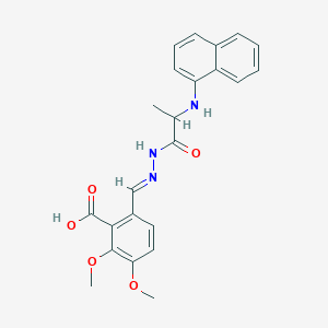 molecular formula C23H23N3O5 B443378 2,3-Dimethoxy-6-{2-[2-(1-naphthylamino)propanoyl]carbohydrazonoyl}benzoic acid 