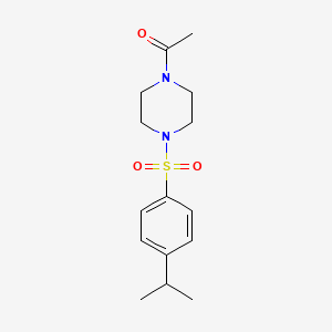 molecular formula C15H22N2O3S B4433787 1-acetyl-4-[(4-isopropylphenyl)sulfonyl]piperazine 