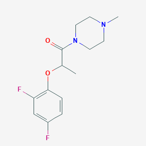 molecular formula C14H18F2N2O2 B4433789 1-[2-(2,4-difluorophenoxy)propanoyl]-4-methylpiperazine 