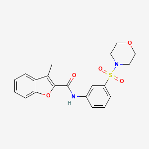 molecular formula C20H20N2O5S B4433832 3-methyl-N-[3-(4-morpholinylsulfonyl)phenyl]-1-benzofuran-2-carboxamide 