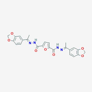 molecular formula C24H20N4O7 B443384 N'~2~,N'~5~-bis[1-(1,3-benzodioxol-5-yl)ethylidene]-2,5-furandicarbohydrazide 