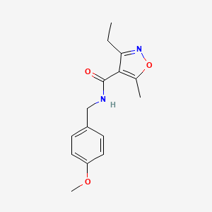 molecular formula C15H18N2O3 B4433865 3-ethyl-N-(4-methoxybenzyl)-5-methyl-4-isoxazolecarboxamide 