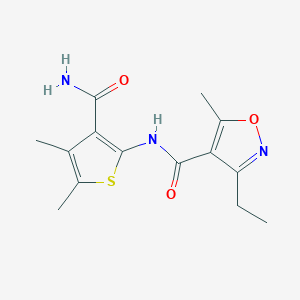 N-[3-(aminocarbonyl)-4,5-dimethyl-2-thienyl]-3-ethyl-5-methyl-4-isoxazolecarboxamide