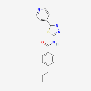 molecular formula C17H16N4OS B4433887 4-propyl-N-[5-(4-pyridinyl)-1,3,4-thiadiazol-2-yl]benzamide 