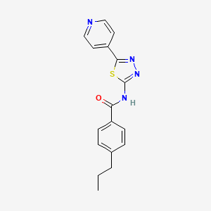 4-propyl-N-[5-(4-pyridinyl)-1,3,4-thiadiazol-2-yl]benzamide