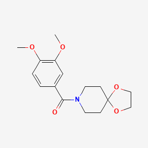 molecular formula C16H21NO5 B4433896 8-(3,4-dimethoxybenzoyl)-1,4-dioxa-8-azaspiro[4.5]decane 