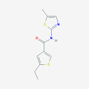 molecular formula C11H12N2OS2 B4433899 5-ethyl-N-(5-methyl-1,3-thiazol-2-yl)-3-thiophenecarboxamide 