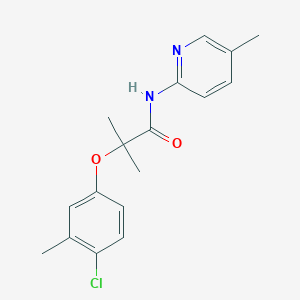 molecular formula C17H19ClN2O2 B4433903 2-(4-chloro-3-methylphenoxy)-2-methyl-N-(5-methyl-2-pyridinyl)propanamide 